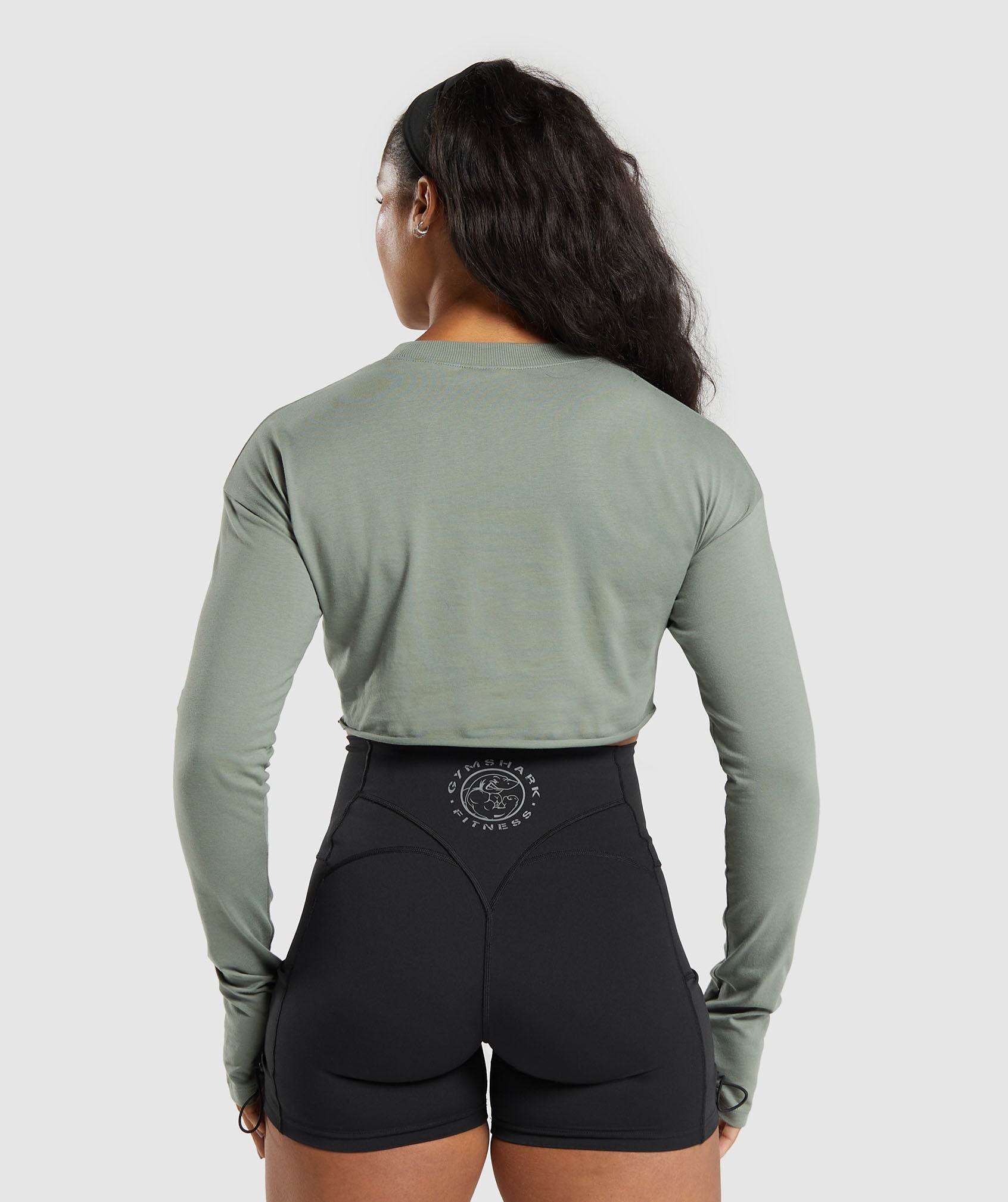 Lifting Long Sleeve Crop Top Unit Green