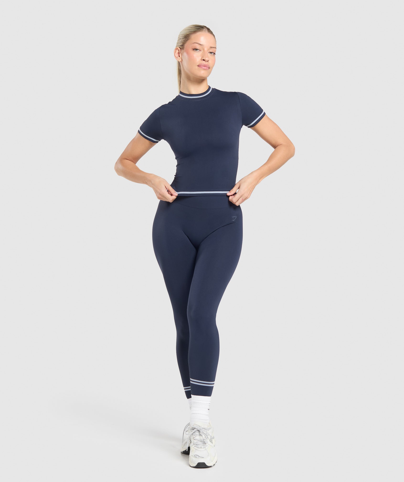 Contrast Seamless Midi Tee Heavy Blue