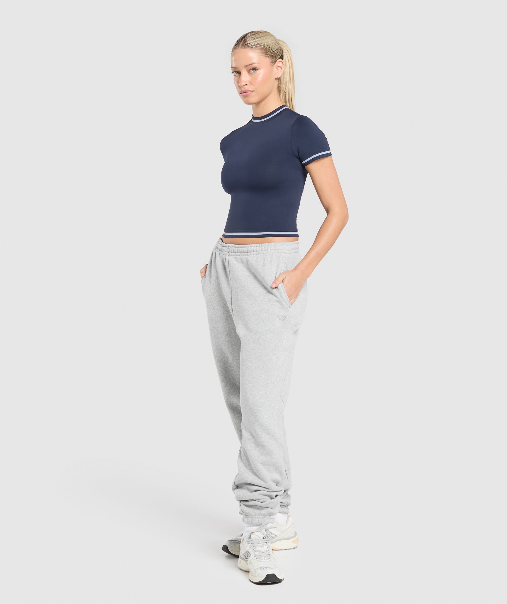 Contrast Seamless Midi Tee Heavy Blue