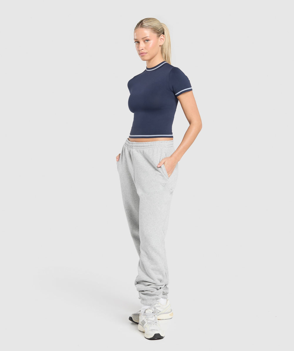 Contrast Seamless Midi Tee Heavy Blue