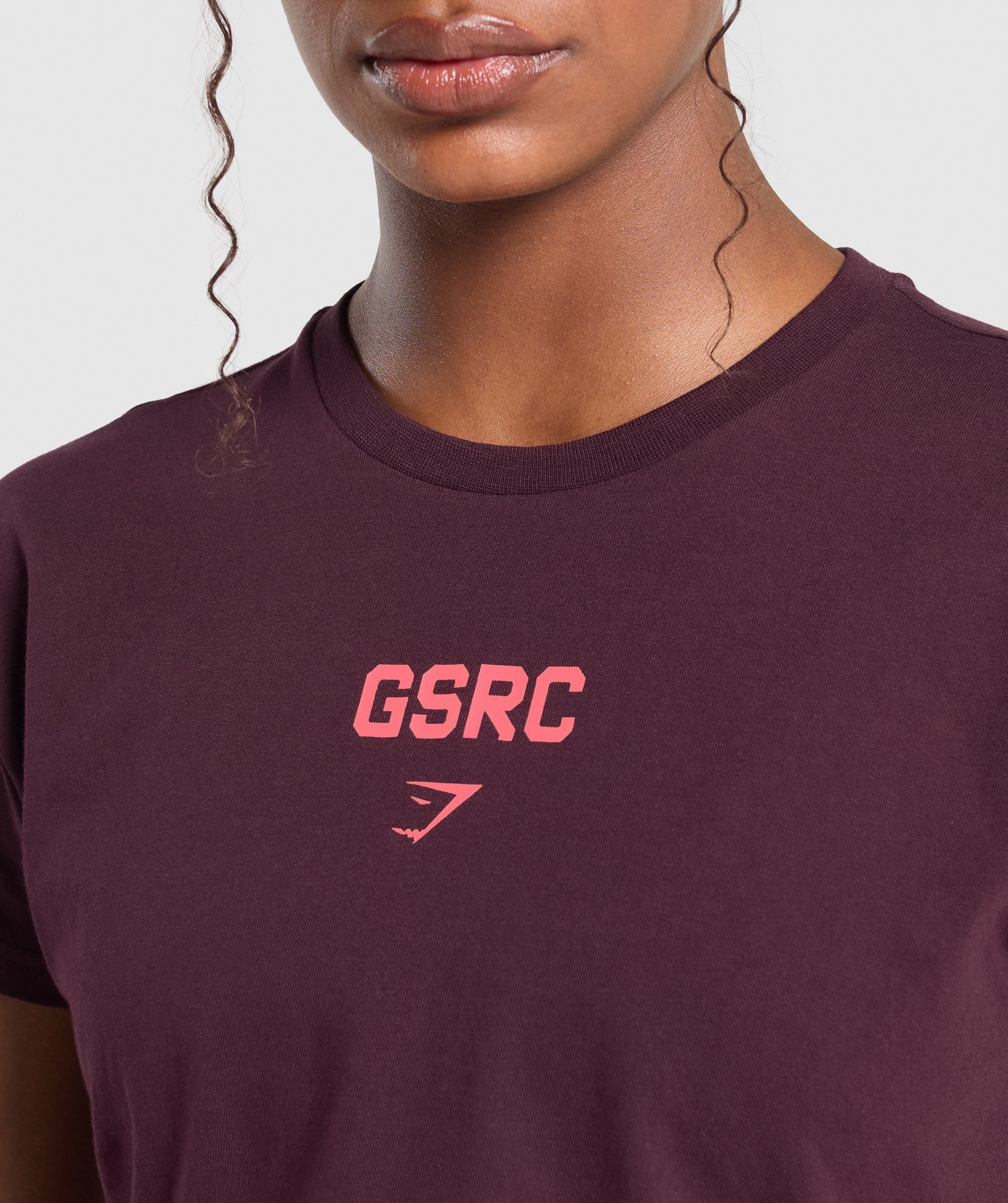 Running Graphic Crop Top Depth Purple