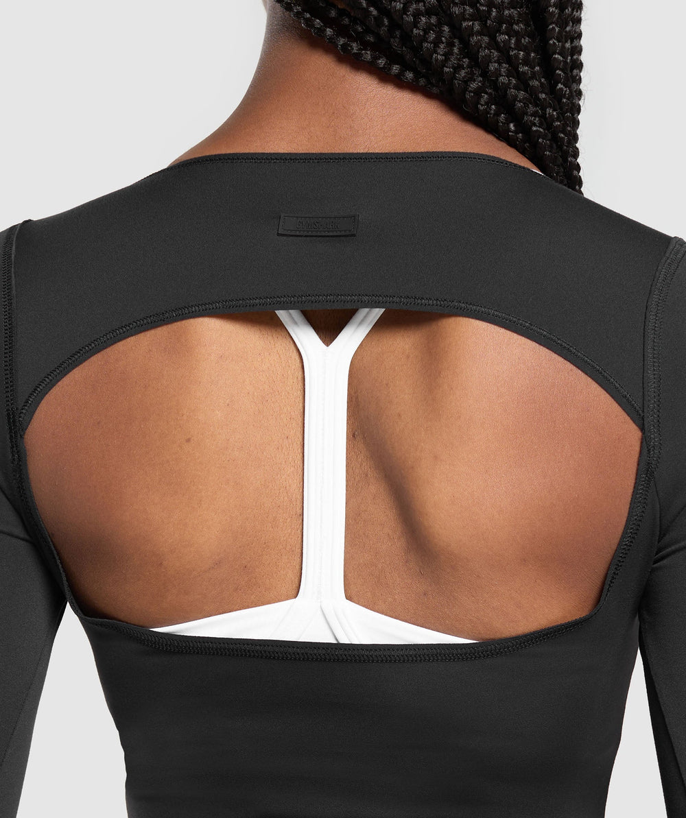 Rest Day Luxe Long Sleeve Top Black