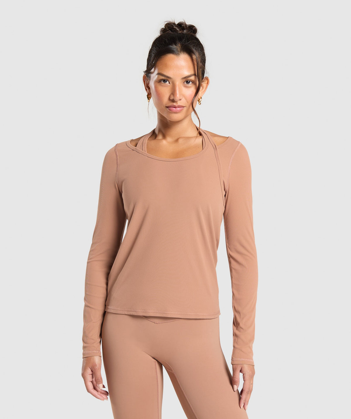 Elevate Long Sleeve Top Autumn Brown