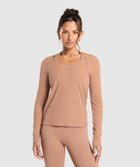 Elevate Long Sleeve Top Autumn Brown