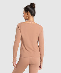 Elevate Long Sleeve Top Autumn Brown