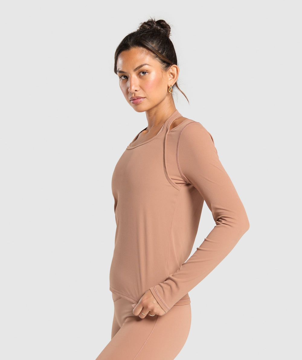 Elevate Long Sleeve Top Autumn Brown