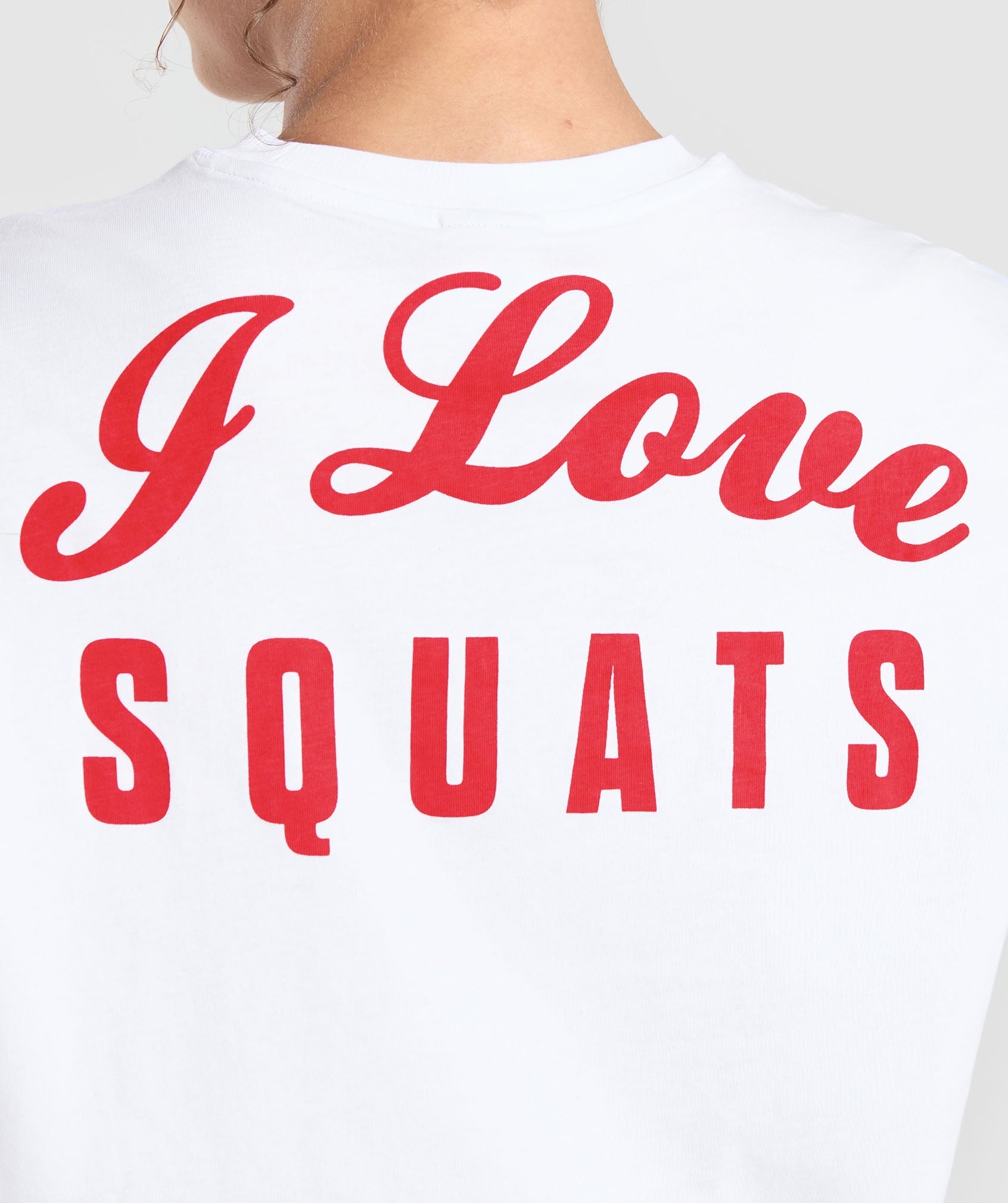 I Love Squats Long Sleeve Skater White