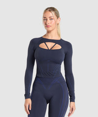 Apex Contrast Long Sleeve Top Heavy Blue/Force Blue