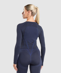 Apex Contrast Long Sleeve Top Heavy Blue/Force Blue