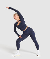 Apex Contrast Long Sleeve Top Heavy Blue/Force Blue