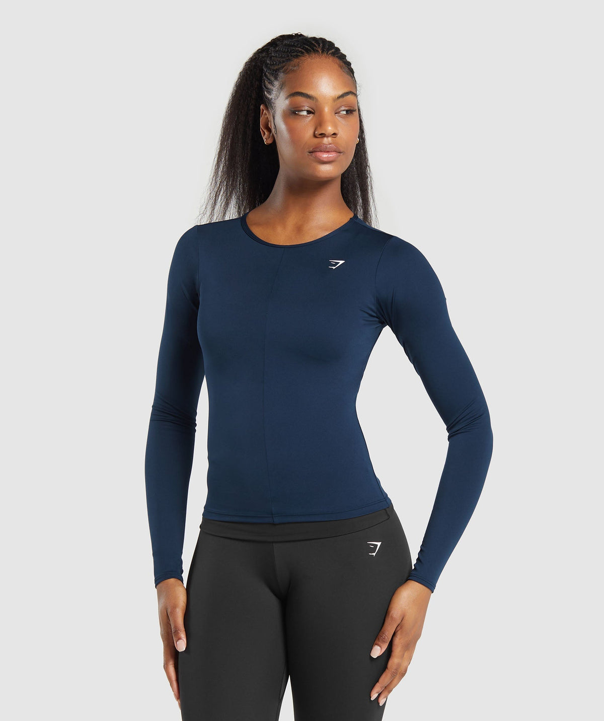 Everyday Open Back Long Sleeve Top Navy