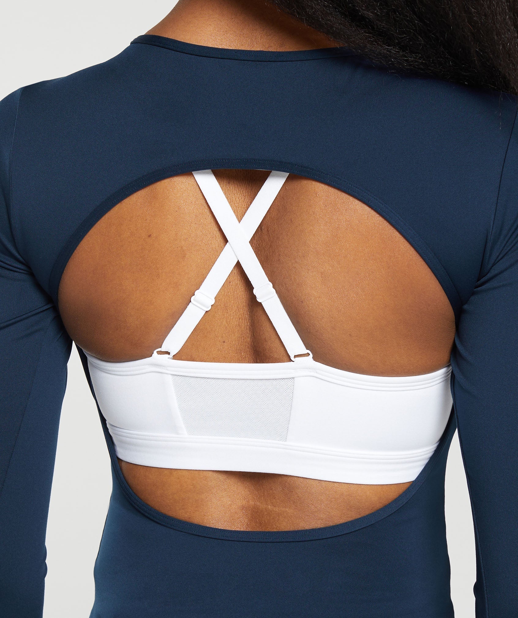 Everyday Open Back Long Sleeve Top Navy