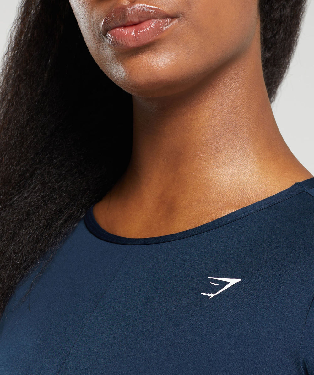 Everyday Open Back Long Sleeve Top Navy