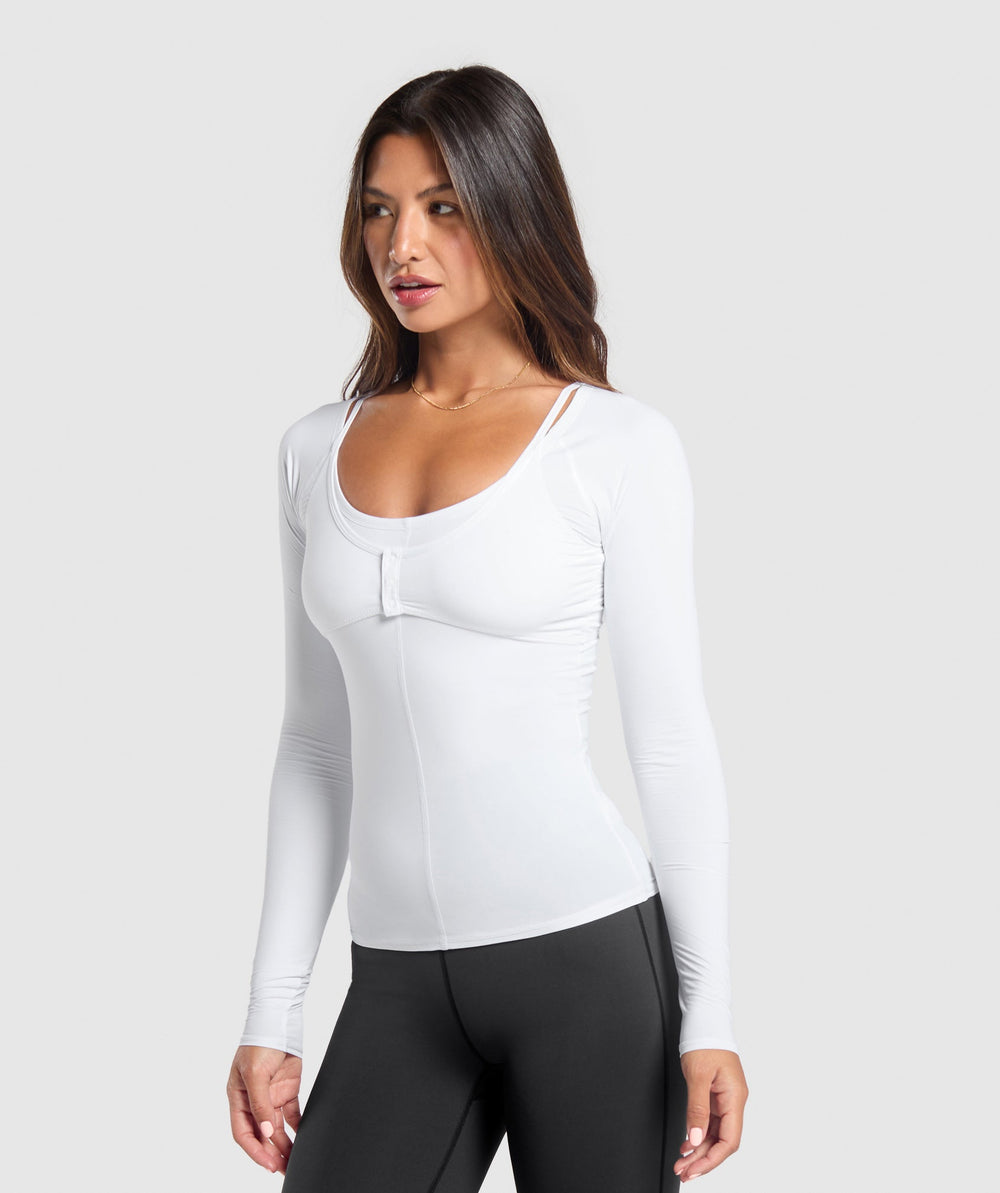 Rest Day Buttery Soft Long Sleeve Top White
