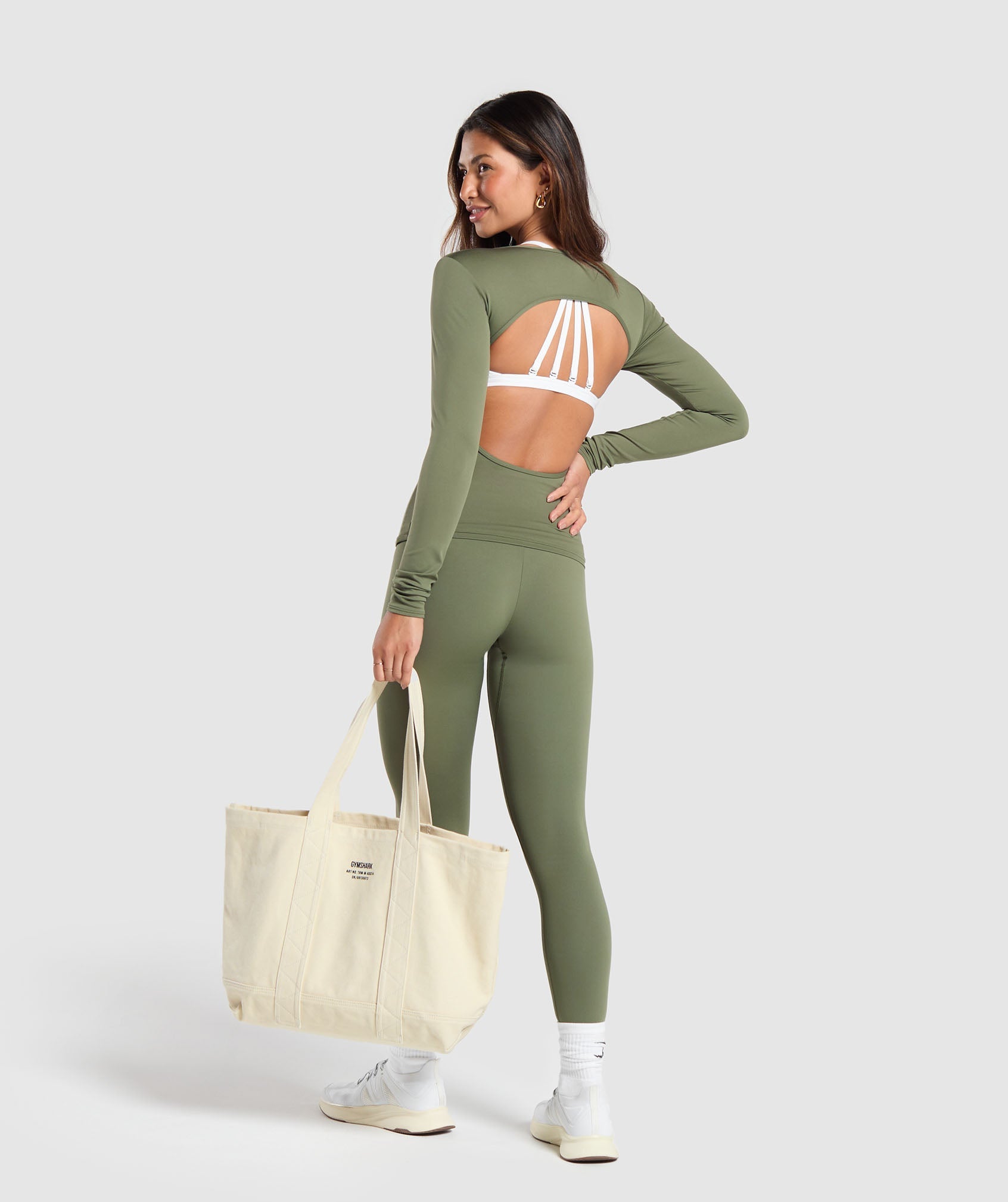 Everyday Open Back Long Sleeve Top Core Olive