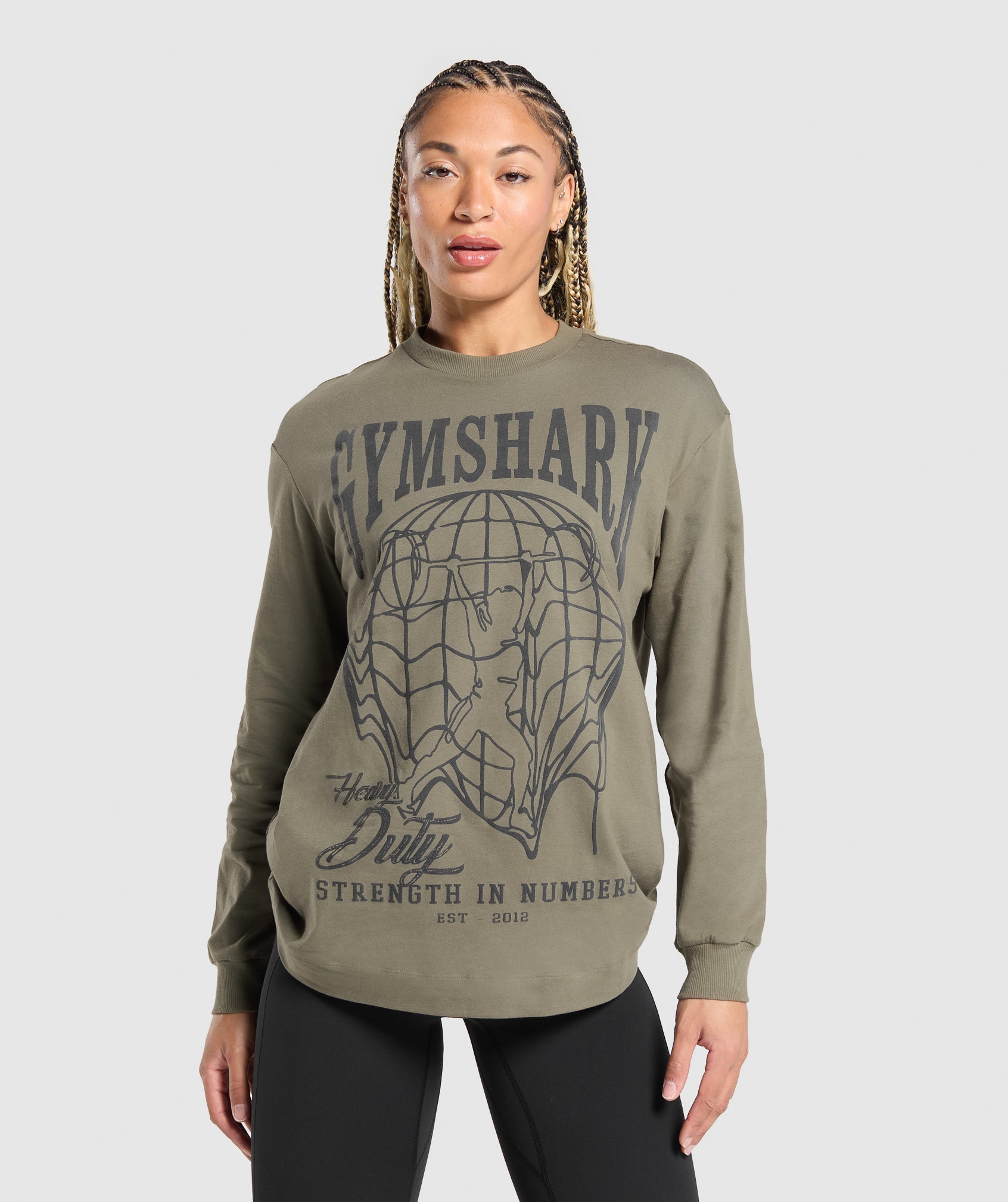 Strength In Numbers Long Sleeve Top Base Green