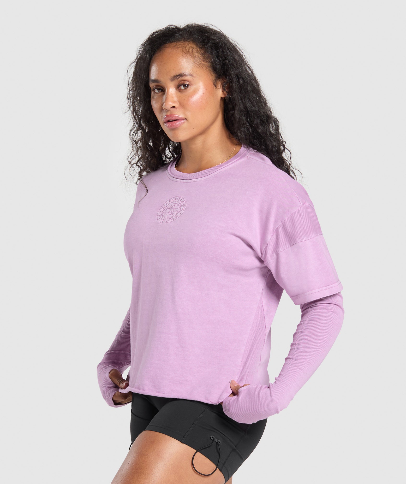 Premium Legacy Washed 2-in-1 Long Sleeve Warm Lilac