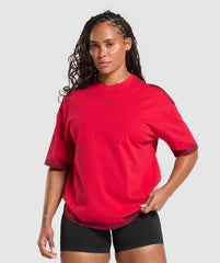 Gains Washed Heavyweight Cotton T-Shirt Conditioning Red/Sets Red