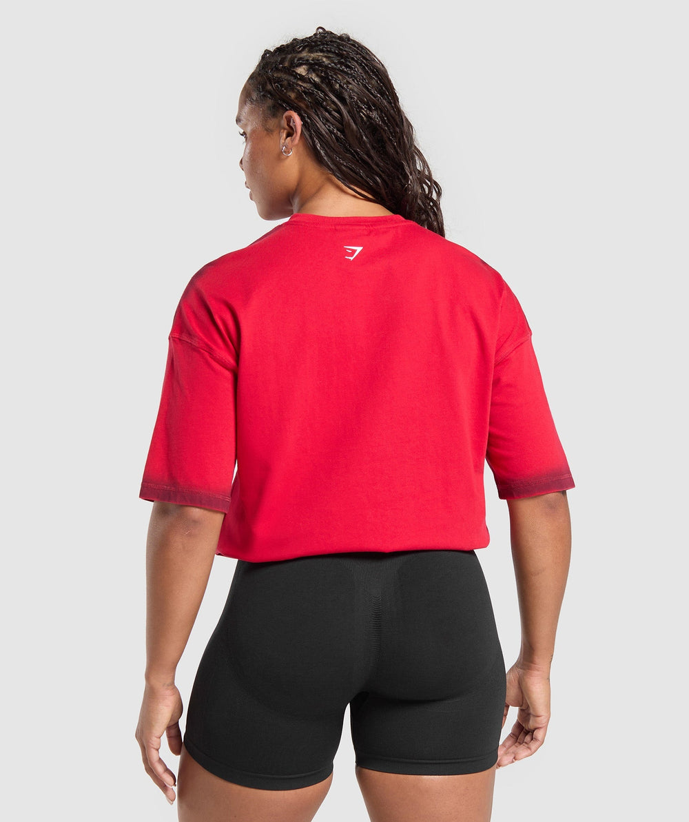 Gains Washed Heavyweight Cotton T-Shirt Conditioning Red/Sets Red