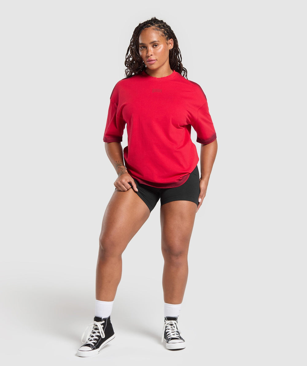 Gains Washed Heavyweight Cotton T-Shirt Conditioning Red/Sets Red