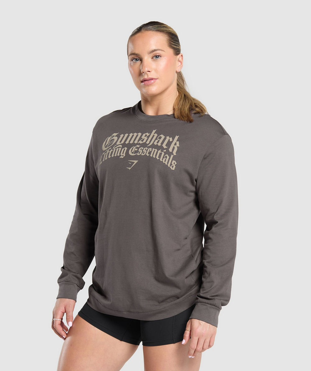 Lifting Essentials Long Sleeve Top Greyed Purple