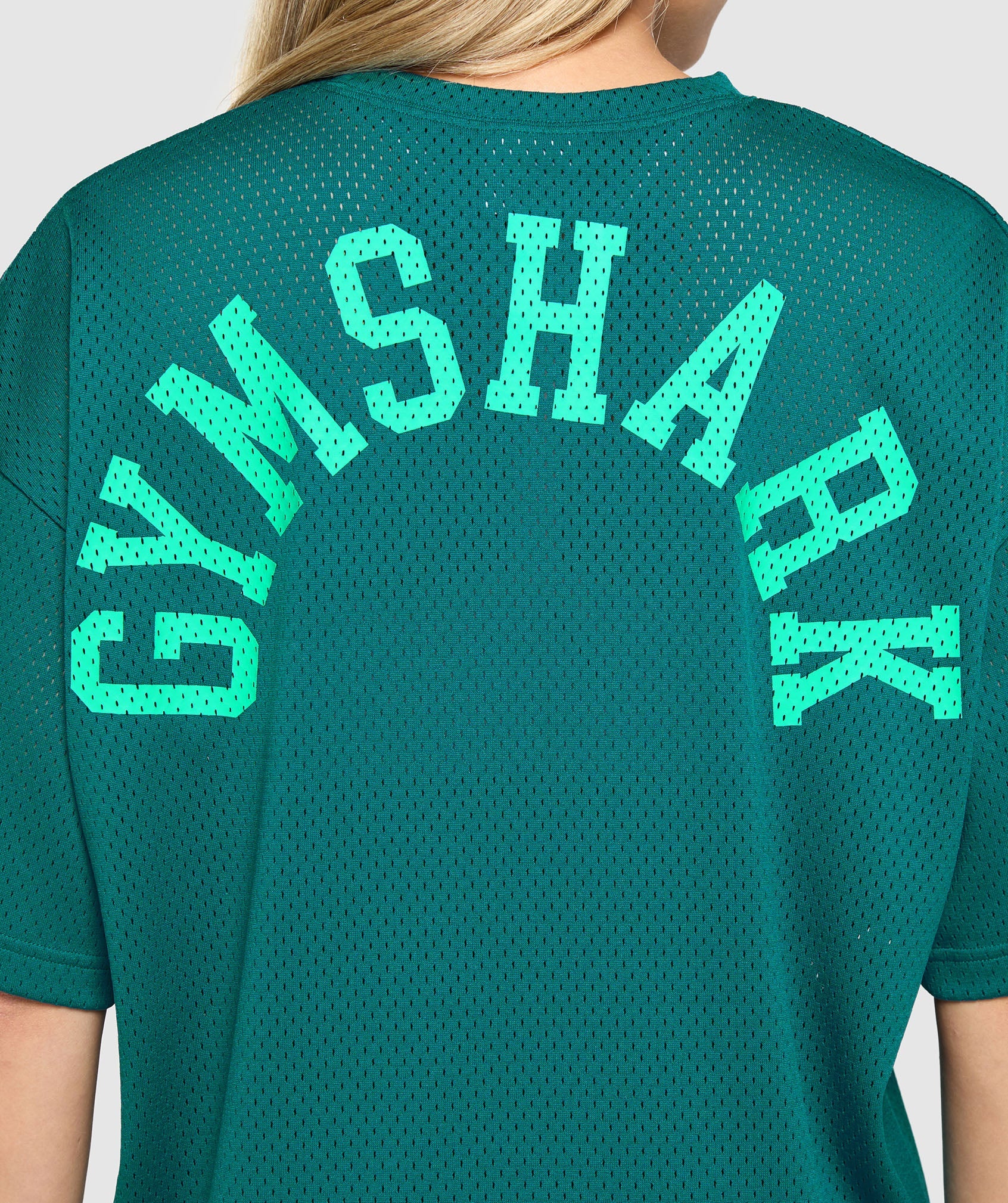 Mesh Graphic Oversized T-Shirt Functional Teal