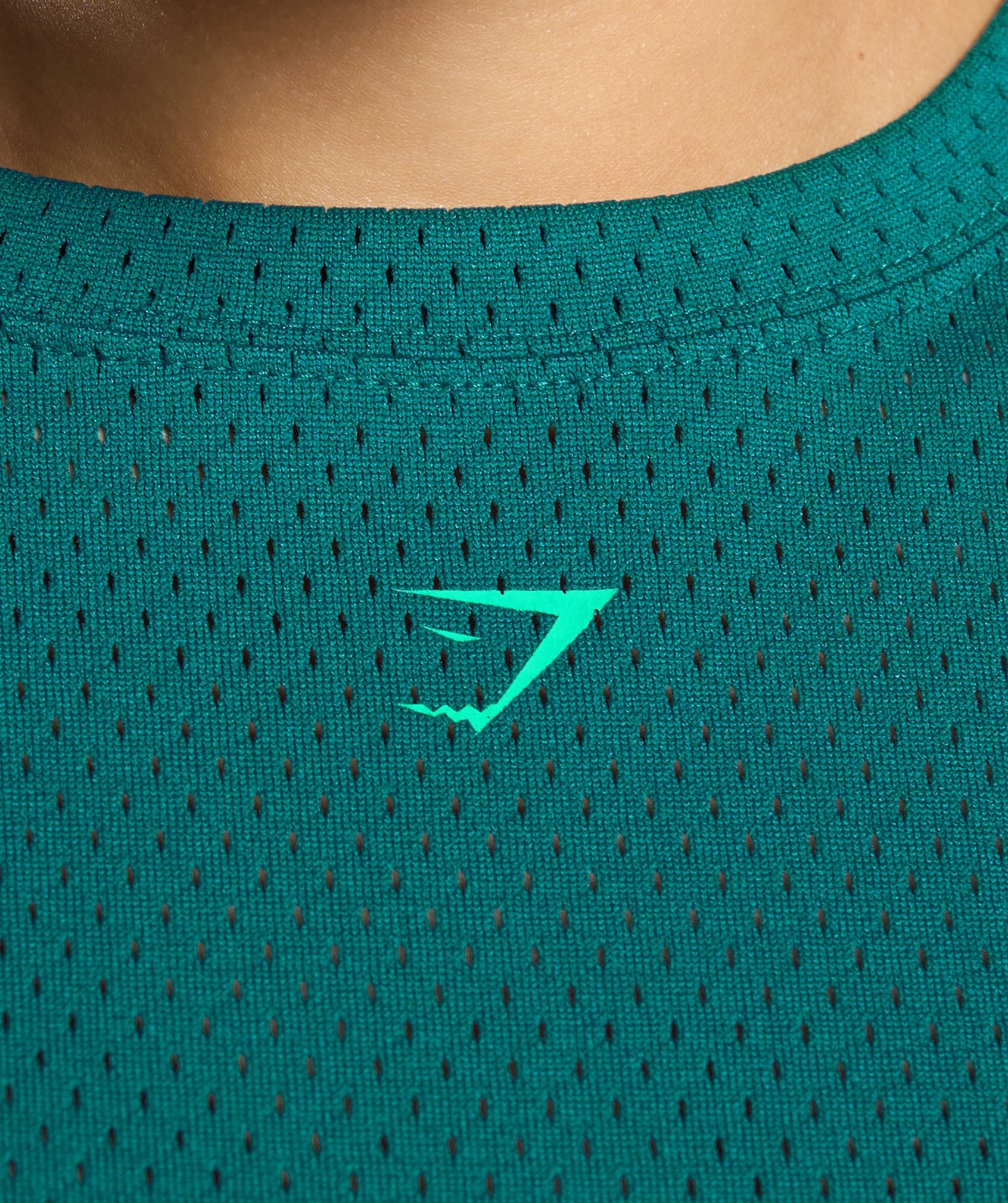 Mesh Graphic Oversized T-Shirt Functional Teal