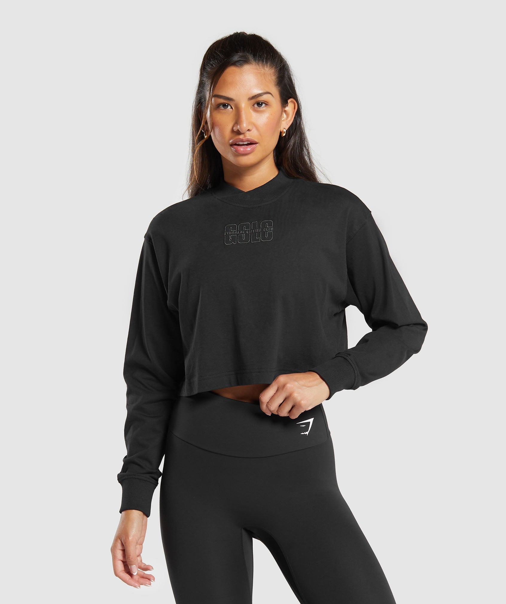 Outline Oversized Top Black