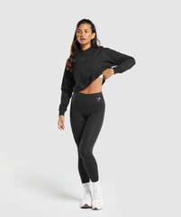 Outline Oversized Top Black