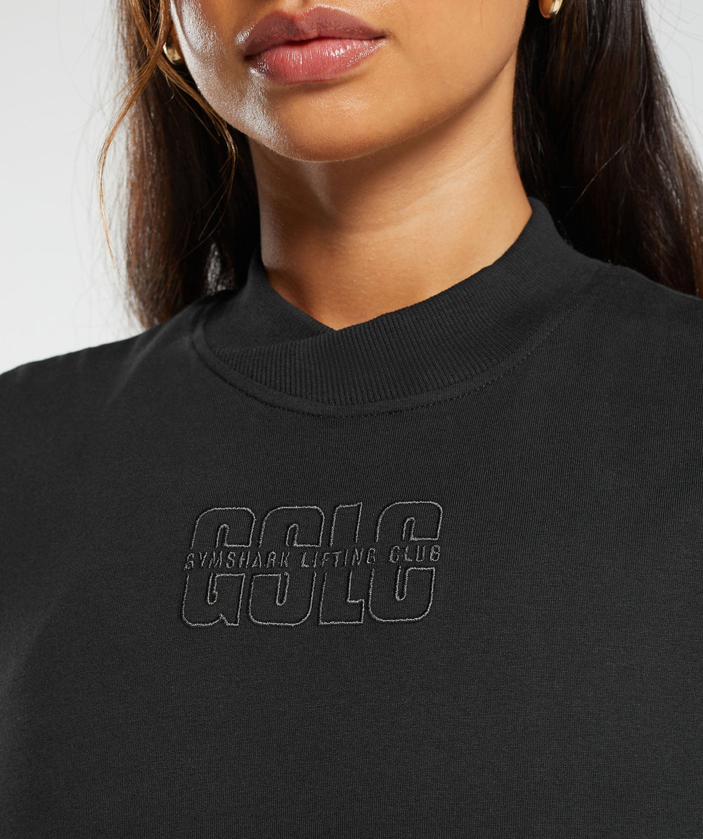 Outline Oversized Top Black