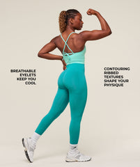 Energised Seamless Crop Top Pop Turquoise