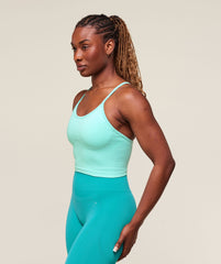 Energised Seamless Crop Top Pop Turquoise