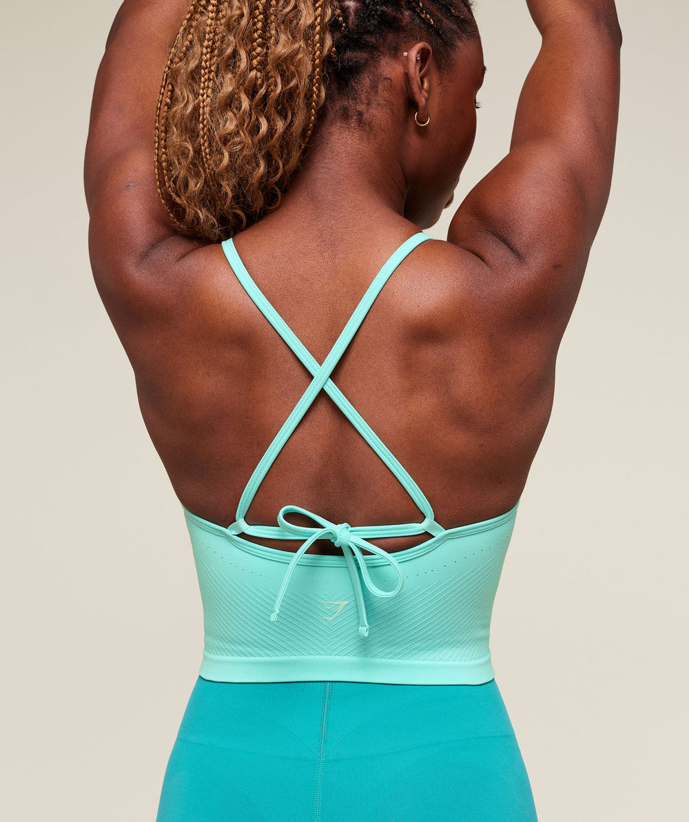 Energised Seamless Crop Top Pop Turquoise