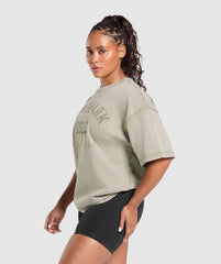 GSLC Graphic Oversized T-Shirt Brown