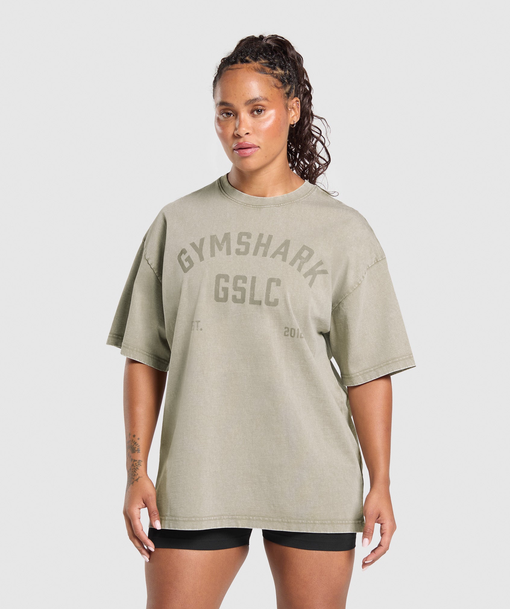 GSLC Graphic Oversized T-Shirt Brown