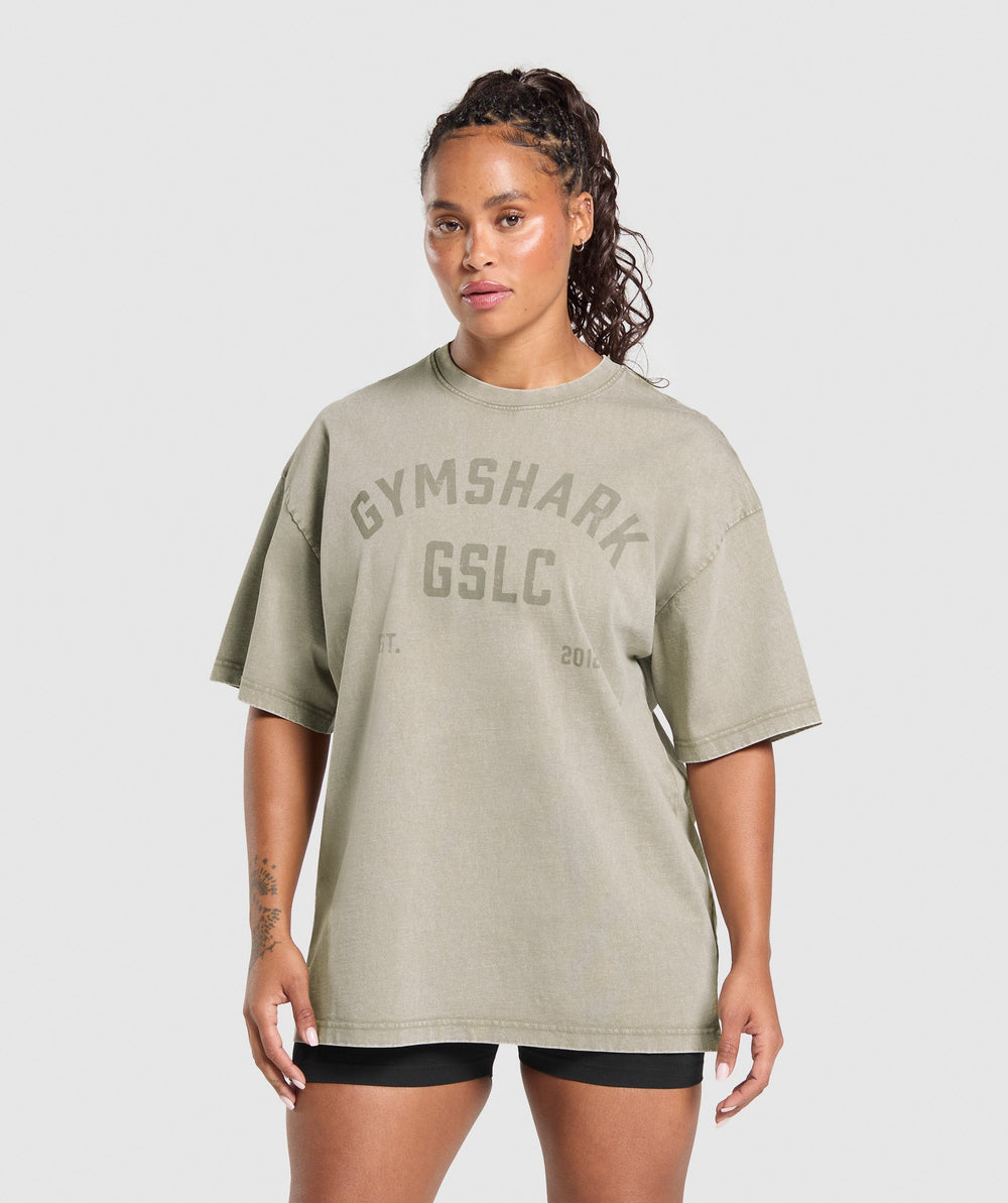 GSLC Graphic Oversized T-Shirt Brown