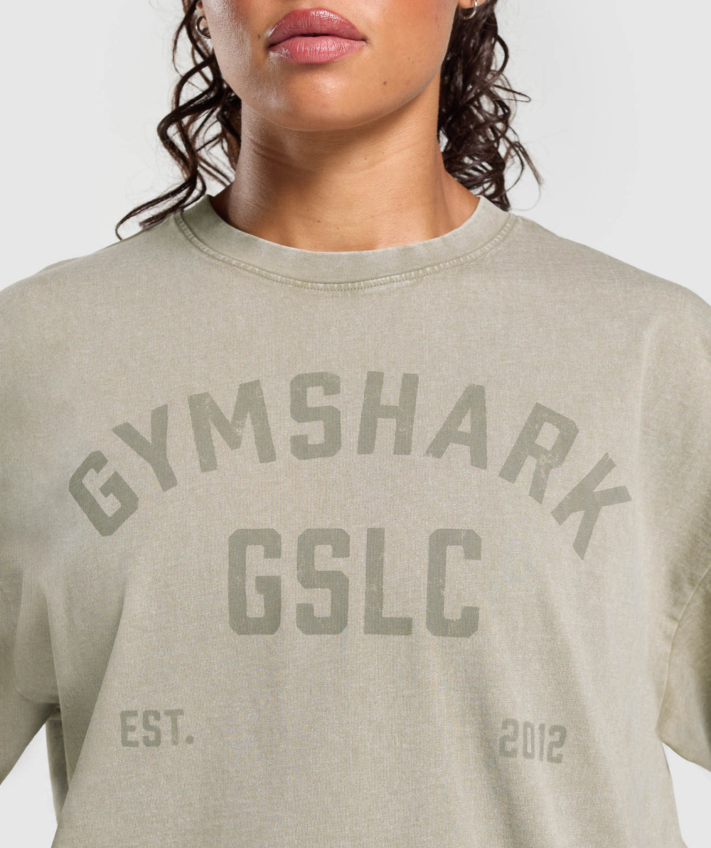 GSLC Graphic Oversized T-Shirt Brown