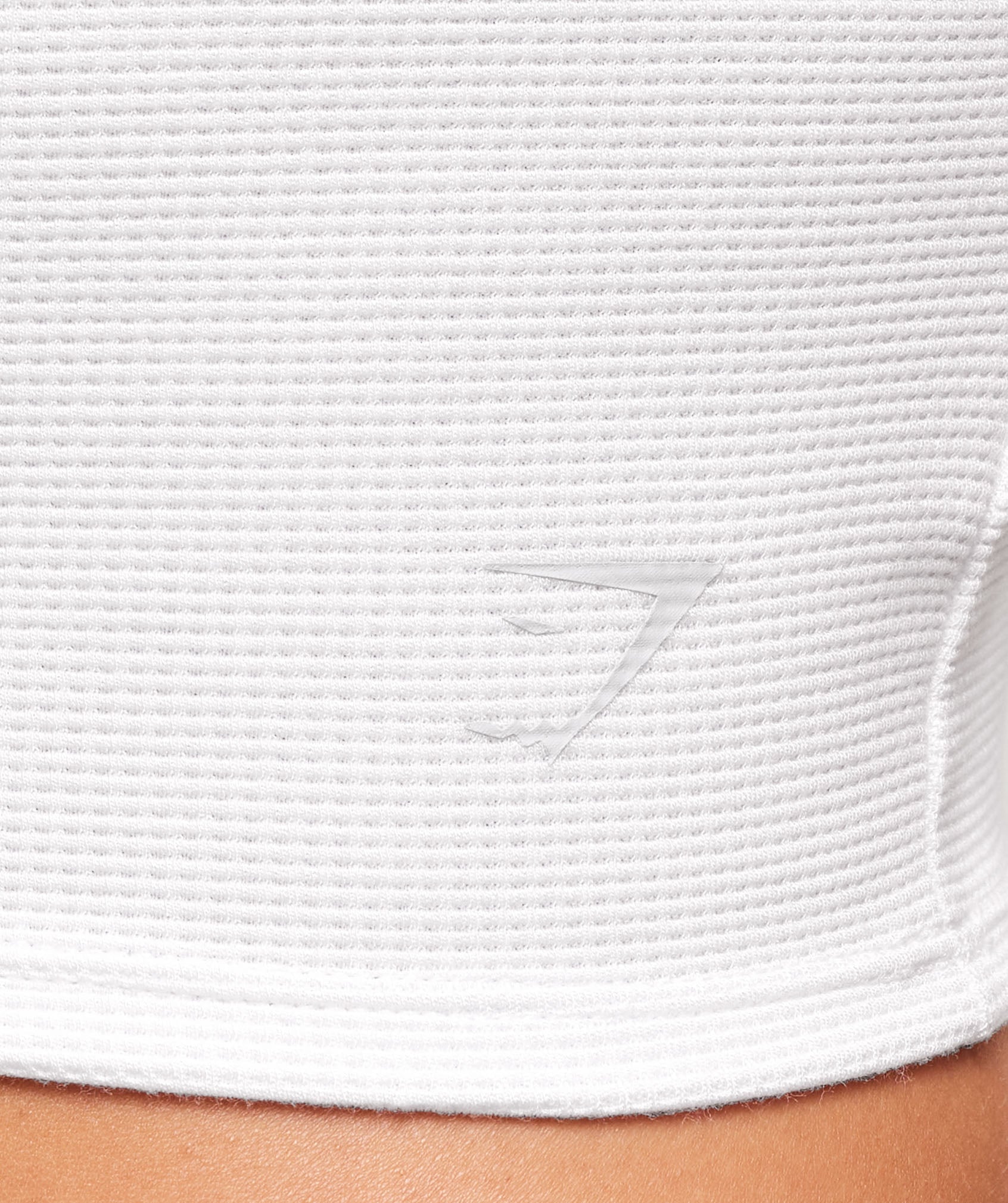 Waffle Cropped Tank White