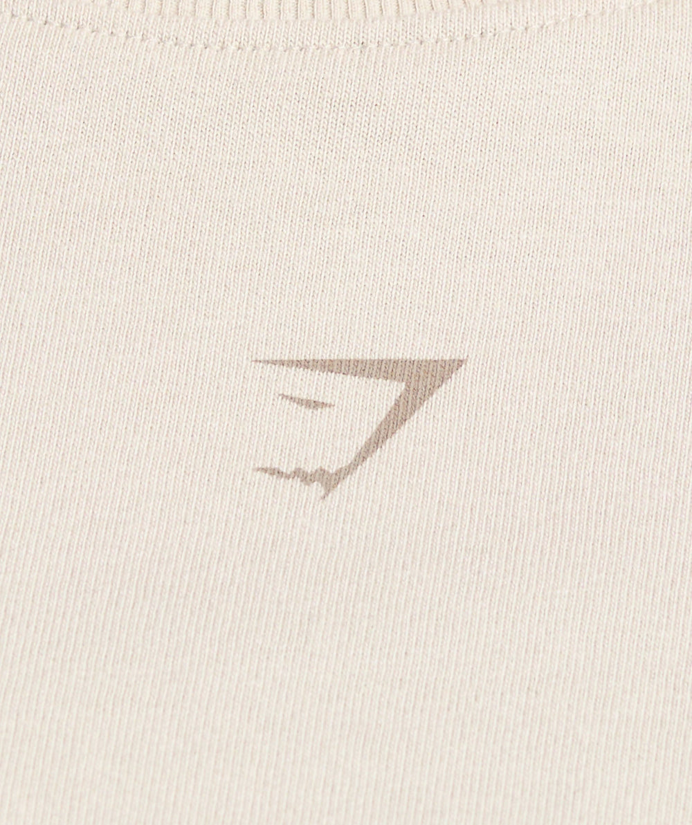 Wordmark Graphic Long Sleeve Top Pebble Grey