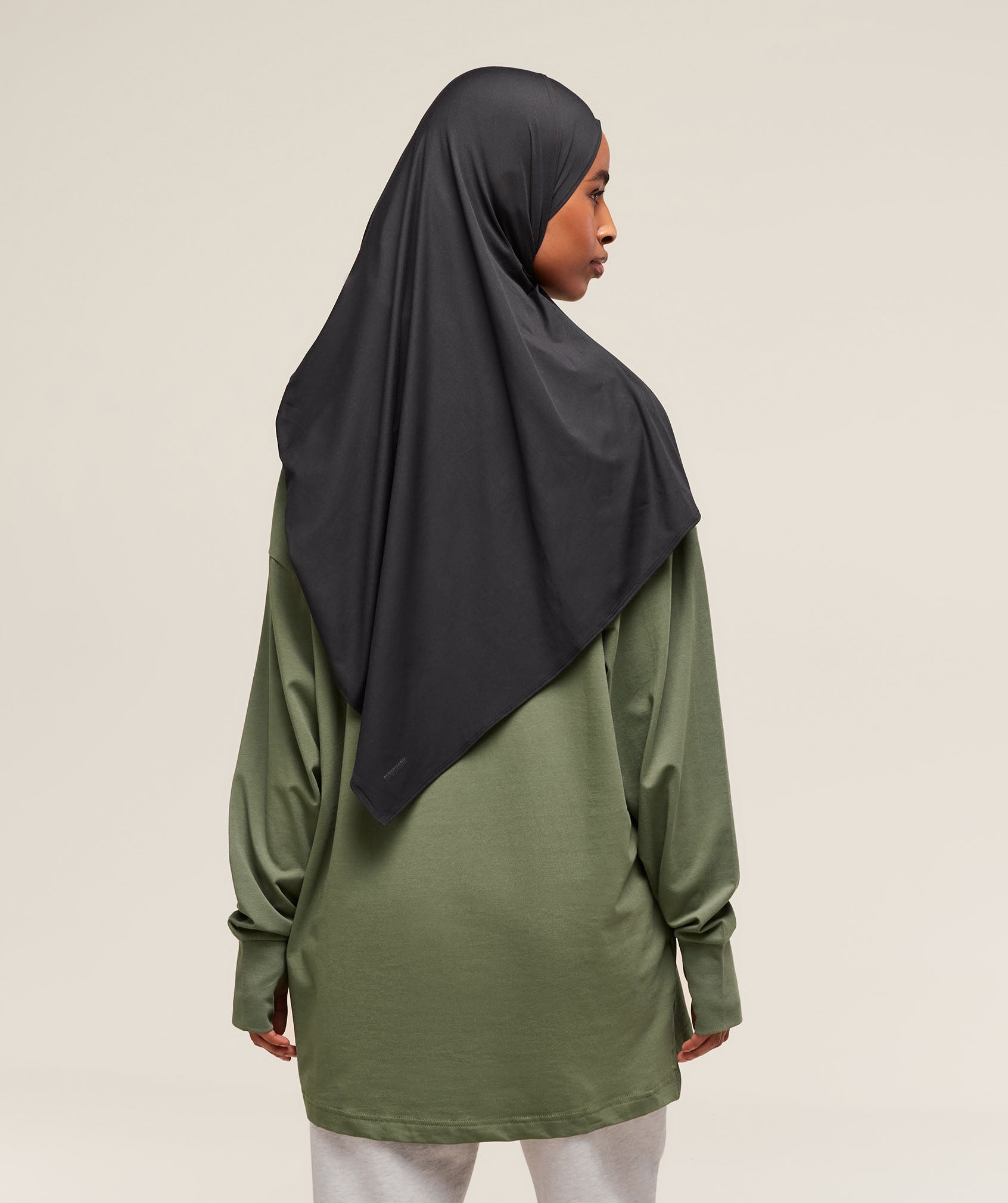 Covered Longline Cotton Long Sleeve Top Core Olive