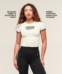 Lift Varsity Seamless Midi T-Shirt Soft White