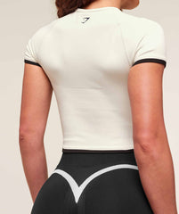 Lift Varsity Seamless Midi T-Shirt Soft White