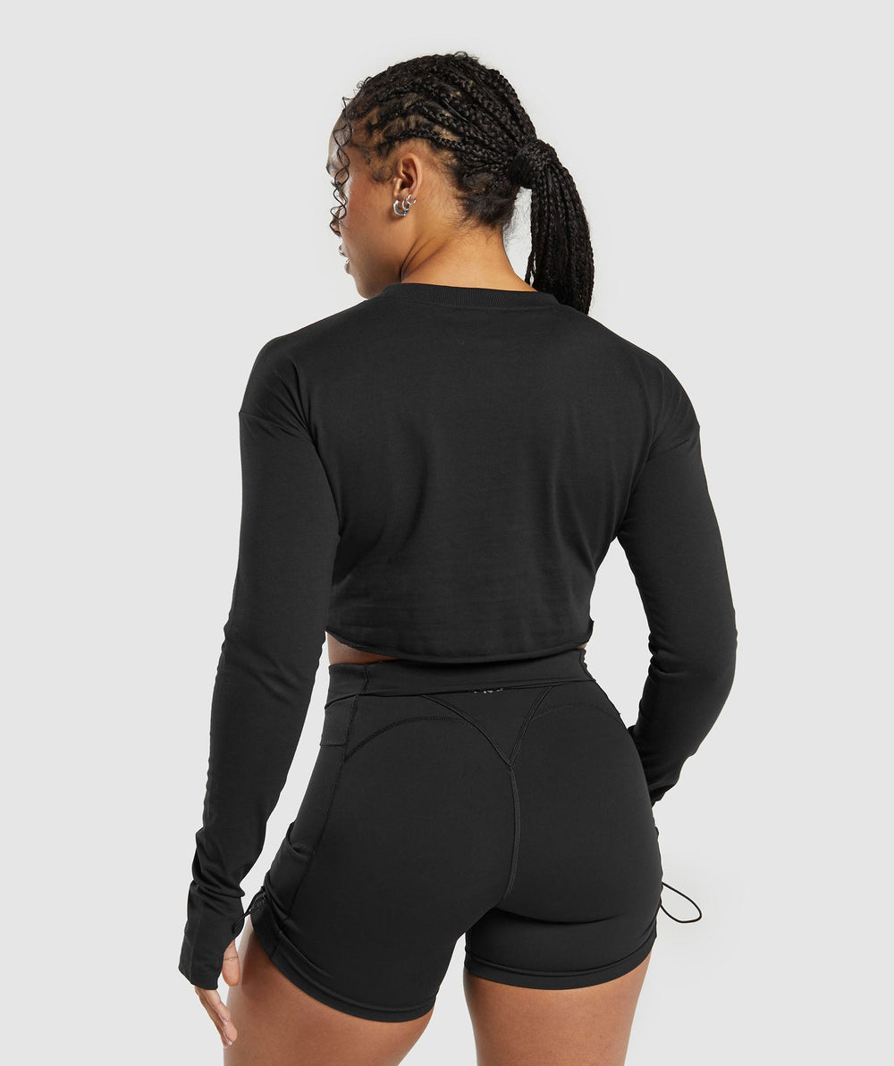 Lifting Long Sleeve Crop Top Black