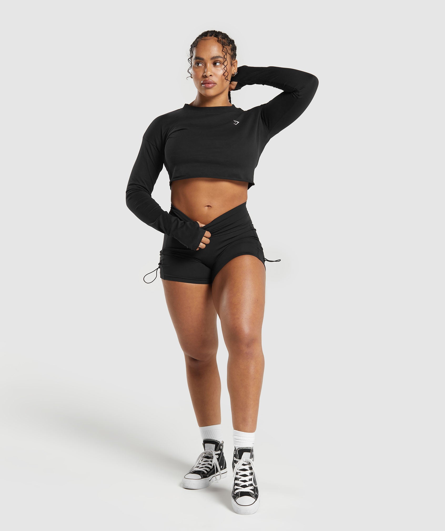 Lifting Long Sleeve Crop Top Black
