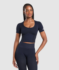 Sport Seamless Midi Top Heavy Blue/Iron Blue