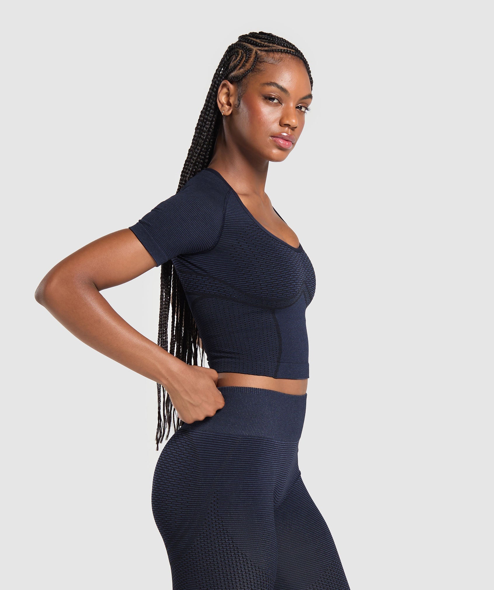 Sport Seamless Midi Top Heavy Blue/Iron Blue