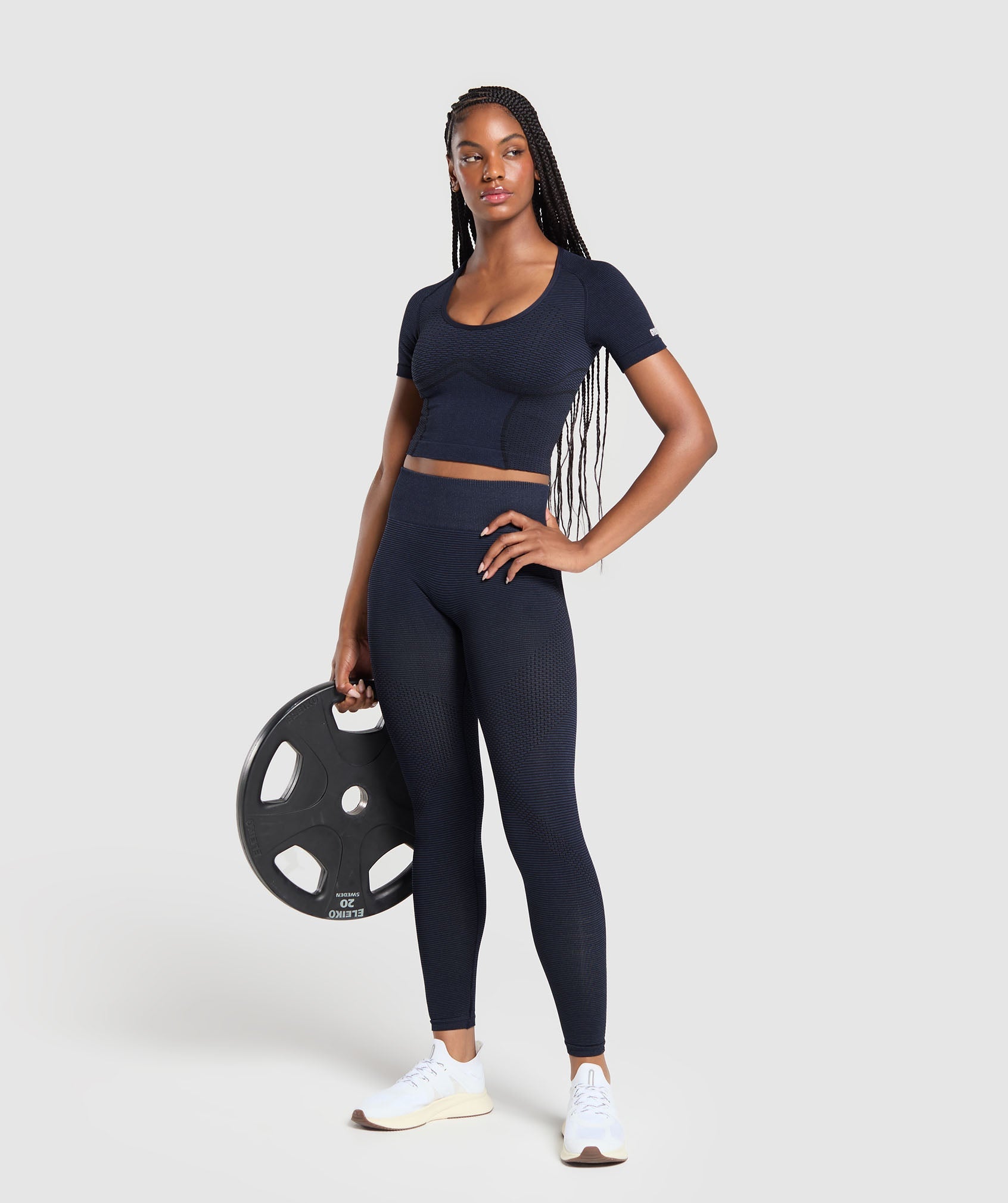 Sport Seamless Midi Top Heavy Blue/Iron Blue