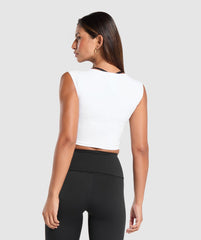 Everyday Cap Sleeve Crop Top White