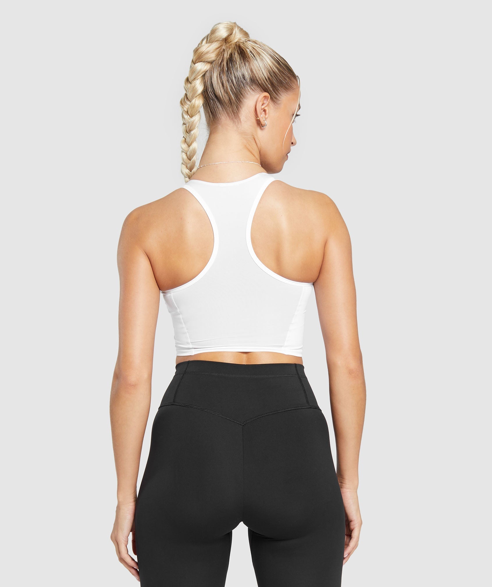 Crop Mesh Tank White