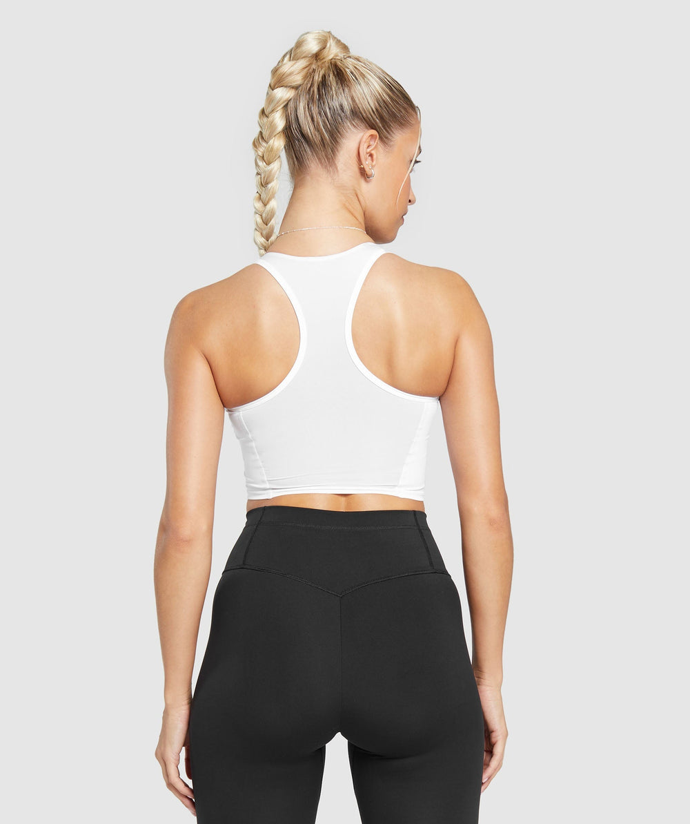 Crop Mesh Tank White